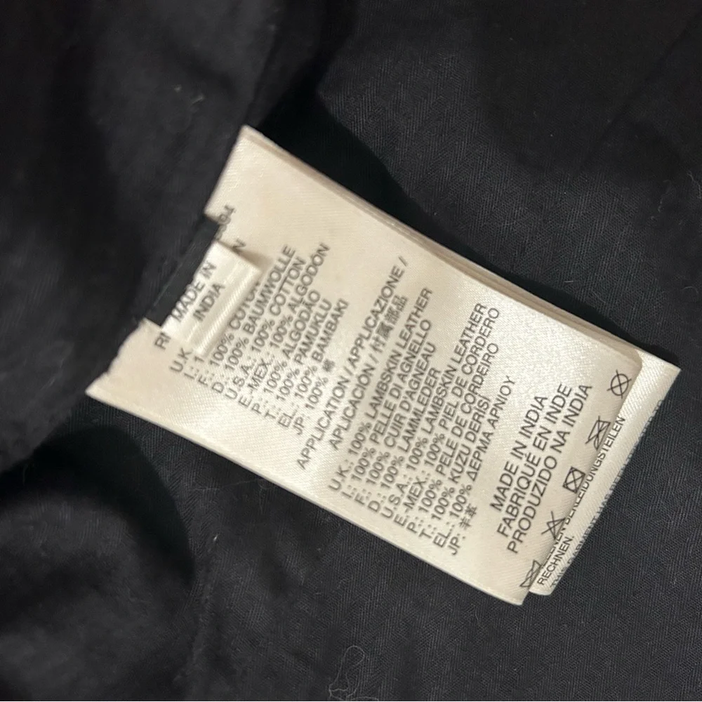 Diesel Black Leather Sleeved Moto Jacket - Picture 3 of 4